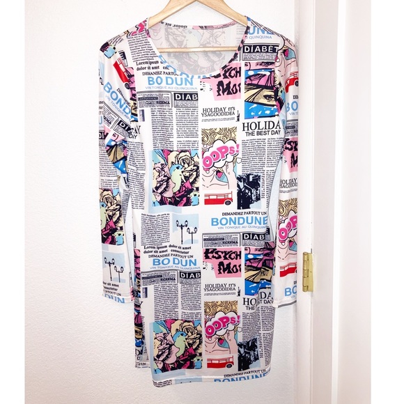 Dresses & Skirts - POP ART Newspaper Dress SZ: MEDIUM